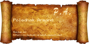 Polednak Armand névjegykártya
